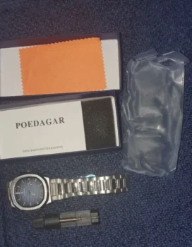 POEDAGAR Square Quartz Watch: Business Elegance with Luminous Hands and Water Resistance"