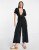 ASOS DESIGN deep v jumpsuit with puff sleeve in black – Discount