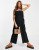 ASOS DESIGN shirred strappy jumpsuit with tie side detail in black – Discount