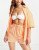 Influence beach shirt and shorts co-ord in orange check – Cheap