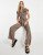 QED London wrap front belted wide leg jumpsuit in leopard print – Sale
