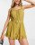 River Island belted frill beach playsuit in khaki – Discount